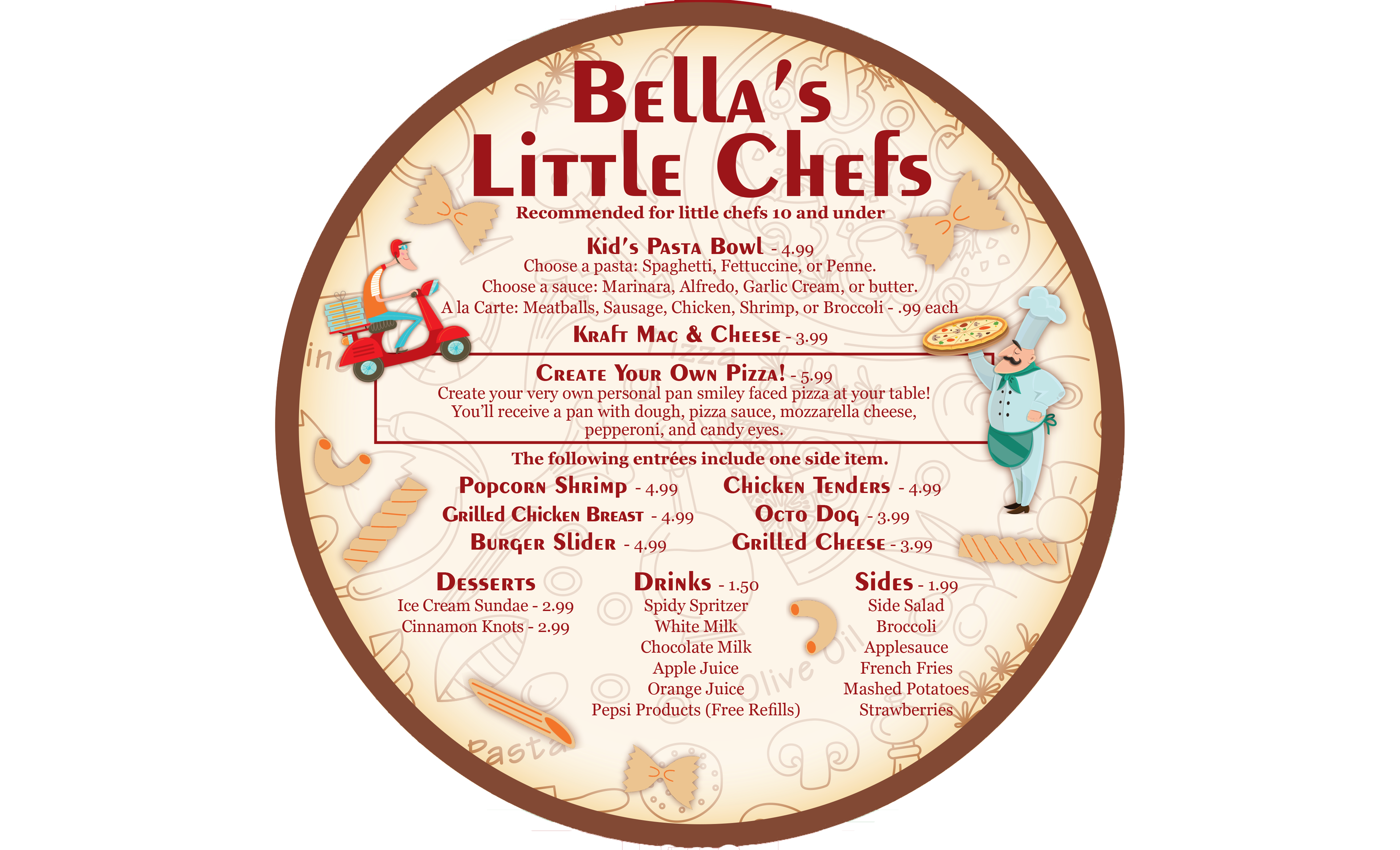 Bella italia restaurant & elegant banquets menu